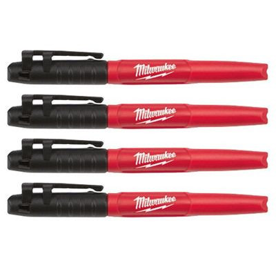 Milwaukee Tool 4PK INKZALL Black Fine Point Marker