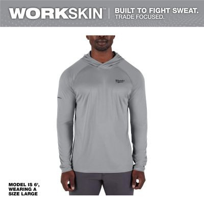 Milwaukee Tool WORKSKIN Hooded Sun Shirt- Gray -3X