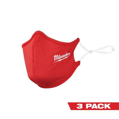 Milwaukee Tool 3PK Red 2-Layer Face Mask