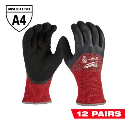 Milwaukee Tool 12-Pack Cut Level 4 Winter Dipped Gloves - XL