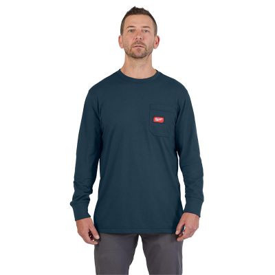 Milwaukee Tool GRIDIRON Pocket T-Shirt - Long Sleeve Blue XL