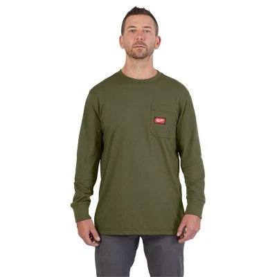 Milwaukee Tool GRIDIRON Pocket T-Shirt - Long Sleeve Green M