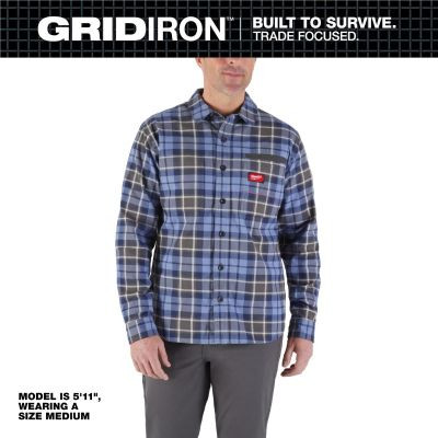 Milwaukee Tool GRIDIRON Flannel Shirt - Blue - M