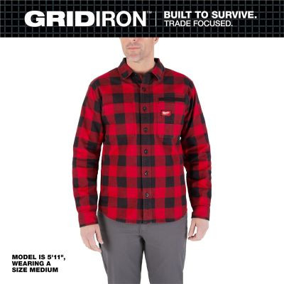 Milwaukee Tool GRIDIRON Flannel Shirt - Red - 3X