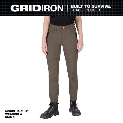 Milwaukee Tool Women's GRIDIRON Double Knee Jogger Pants - Brown - Size 6