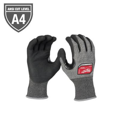 Milwaukee Tool Cut Level 4 High-Dexterity Coated Nitrile Dipped Gloves - S