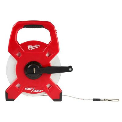 Milwaukee Tool 100m/330ft Fiberglass Open Reel Long Tape Measure