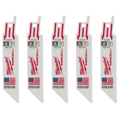 Milwaukee Tool 4" 10 TPI SAWZALL Blades (5 Pk)