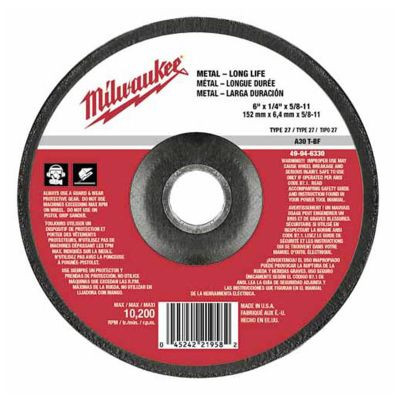Milwaukee Tool 6" x 1/4" x 5/8-11" Grinding Wheel (Type 27)