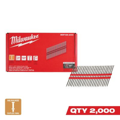 Milwaukee Tool Milwaukee 16D 3" x .131" Collated Duplex Nails