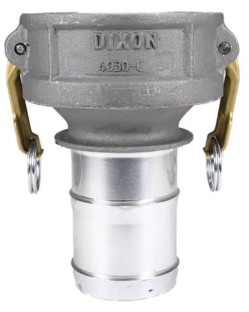 4" Type C Aluminum Cam & Groove Female Coupler x 3" Hose Shank