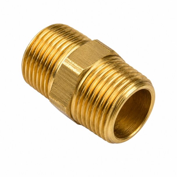 RPB Safety 1/2" MNPT x 1/2" MNPT Radex Brass Hex Nipple