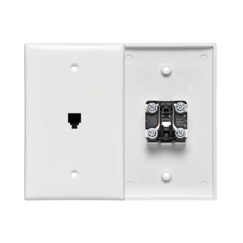White Midsize Wall Jack Telephone
