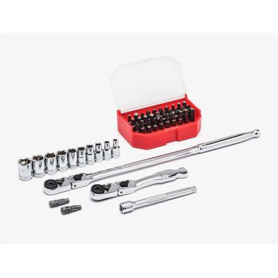 GearWrench 45 Piece 1/4 Inch Drive 6 Point Standard Metric Slim Head Mechanics Tool Set