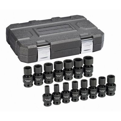 GearWrench 15 Piece 1/2 Inch Drive 6 Point Standard Universal Impact Metric Socket Set