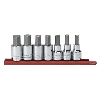 GearWrench 7 Piece 1/2 Inch Drive Hex Bit SAE Socket Set