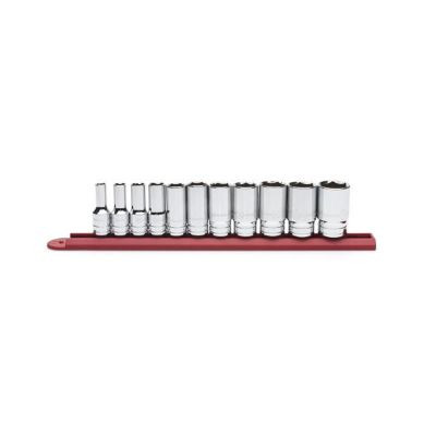 GearWrench 11 Piece 3/8 Inch Drive 6 Point Mid Length SAE Socket Set