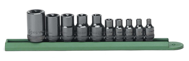 GearWrench 10 Piece 1/4 Inch, 3/8 Inch & 1/2 Inch Drive External Torx Socket Set - 80582
