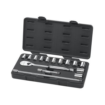 GearWrench 15 Piece 1/2 Inch Drive 6 Point Standard SAE Mechanics Tool Set