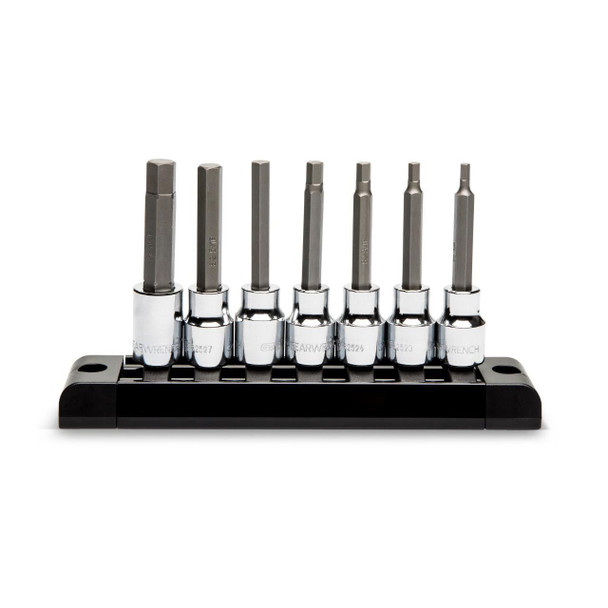GearWrench 7 Piece 3/8 Inch Drive Mid Length Hex Bit SAE Socket Set - 82529