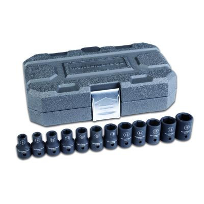 GearWrench 12 Piece 1/2 Inch Drive 6 Point Standard Impact Metric Socket Set