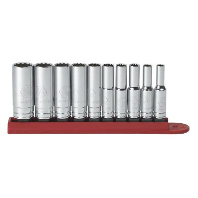 GearWrench 10 Piece 1/4 Inch Drive 12 Point Deep SAE Socket Set