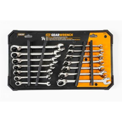 GearWrench 14 Piece 72-Tooth 12 Point Reversible Ratcheting Combination SAE/Metric Wrench Set