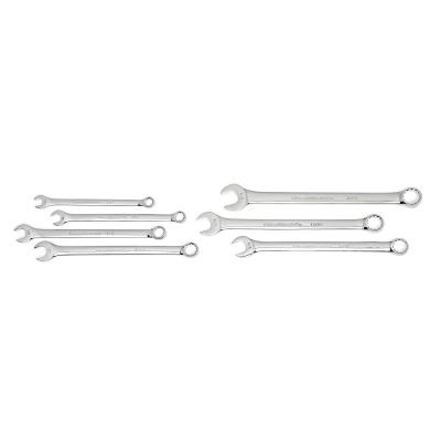 GearWrench 7 Piece 12 Point Long Pattern Combination SAE Wrench Set with Tool Roll