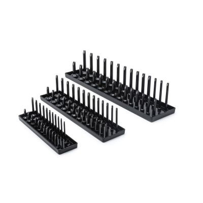 GearWrench 3 Pc. 1/4 Inch, 3/8 Inch & 1/2 Inch Drive Black SAE Socket Storage Tray Set