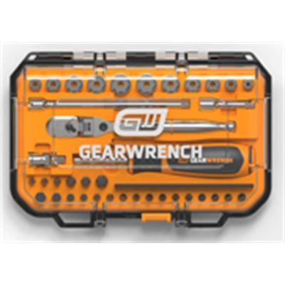 GearWrench 39 Piece 1/4 Inch Drive MicroDriver Set with 120XP Locking Flex Head Ratchet and Stubby Sockets