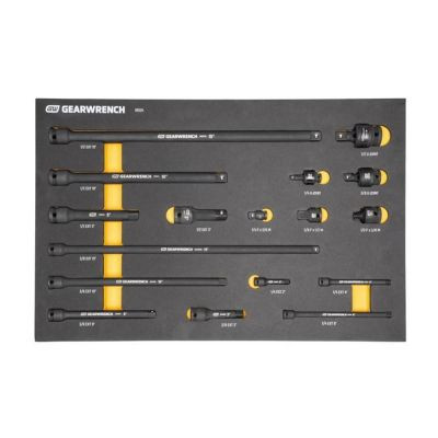 GearWrench 17 Piece 1/4", 3/8", 1/2" Impact Drive Tool Accessories Set with Foam Storage Tray