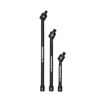 GearWrench 3 Piece 3/8 Inch Drive X-Core Pinless Universal Joint Impact Extension Set 6 Inch, 9 Inch & 12 Inch