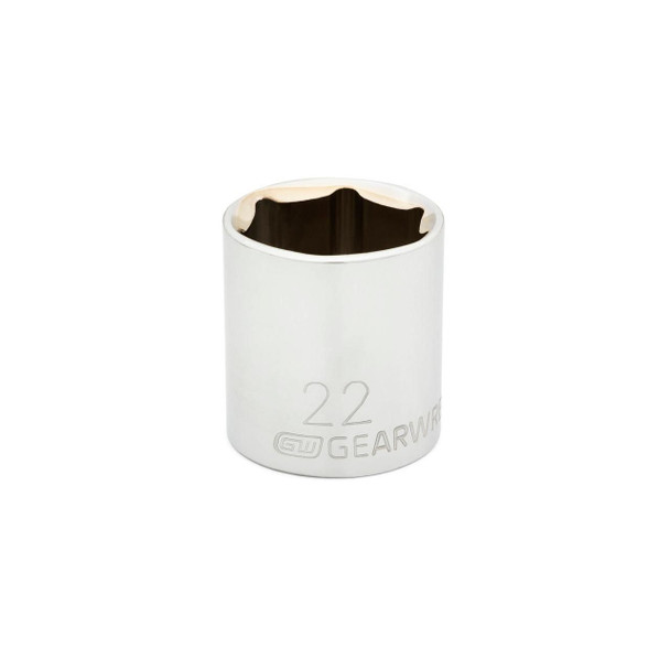 GearWrench 3/8 Inch Drive 6 Point Standard Metric Socket 22mm - 80332