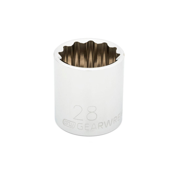 GearWrench 1/2 Inch Drive 12 Point Standard Metric Socket 28mm - 80682