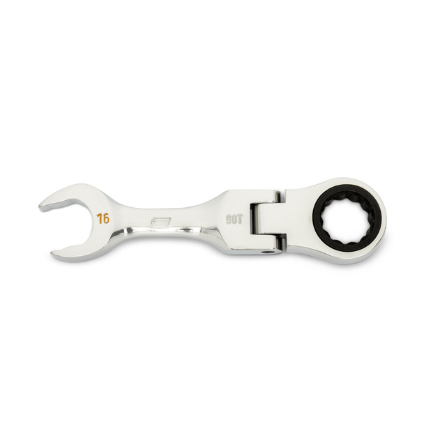 GearWrench 16mm 90-Tooth 12 Point Stubby Flex Combination Ratcheting Wrench - 86866