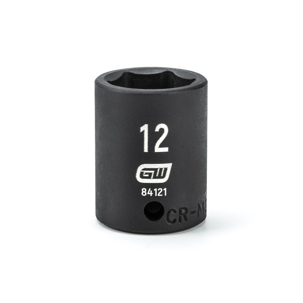 GearWrench 1/4 Inch Drive 6 Point Standard Impact Metric Socket 12mm - 84121