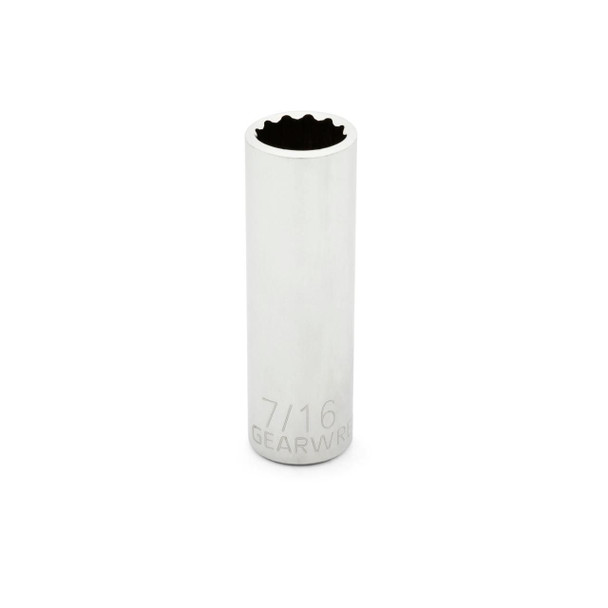 GearWrench 1/4 Inch Drive 12 Point Deep SAE Socket 7/16 Inch - 80227