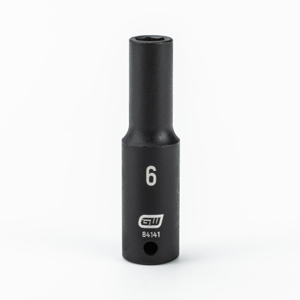 GearWrench 1/4 Inch Drive 6 Point Deep Impact Metric Socket 6mm - 84141