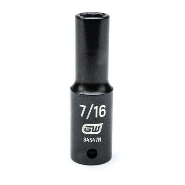 GearWrench 1/2 Inch Drive 6 Point Deep Impact SAE Socket 7/16 Inch - 84547N