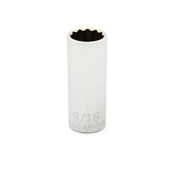 GearWrench 1/4 Inch Drive 12 Point Deep SAE Socket 9/16 Inch - 80229