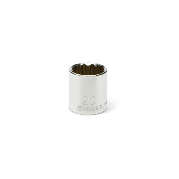 GearWrench 3/8 Inch Drive 12 Point Standard Metric Socket 20mm - 80596