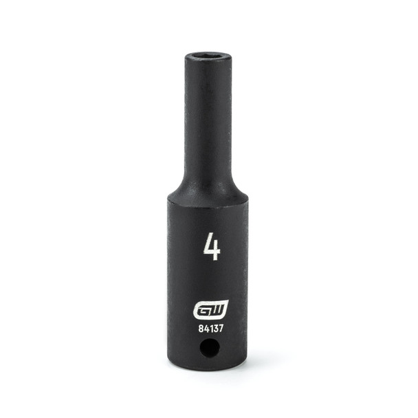 GearWrench 1/4 Inch Drive 6 Point Deep Impact Metric Socket 4mm - 84137