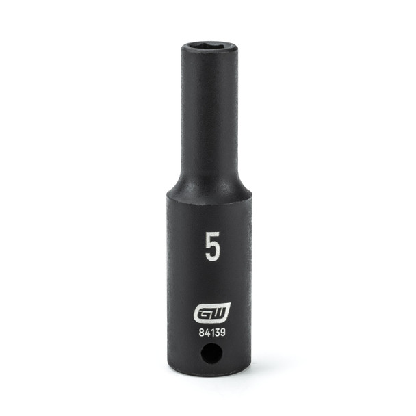 GearWrench 1/4 Inch Drive 6 Point Deep Impact Metric Socket 5mm - 84139