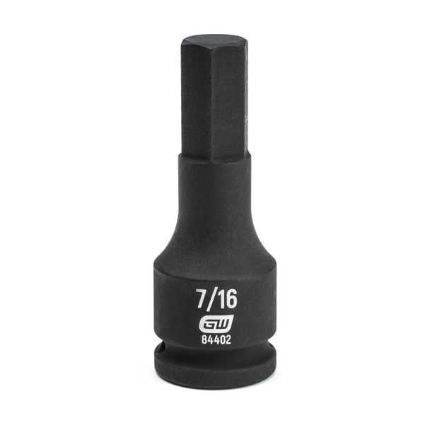 GearWrench 3/8 Inch Drive Hex Bit Impact SAE Socket 7/16 Inch - 84402