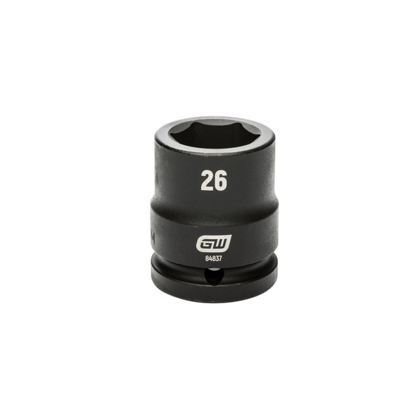 GearWrench 3/4 Inch Drive 6 Point Standard Impact Metric Socket 26mm - 84837