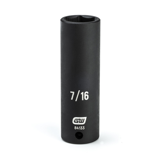GearWrench 1/4 Inch Drive 6 Point Deep Impact SAE Socket 7/16 Inch - 84133