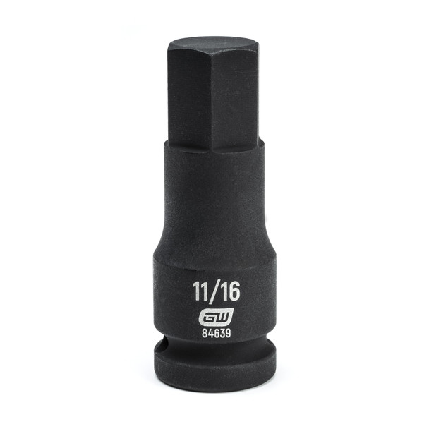 GearWrench 1/2 Inch Drive Hex Bit Impact SAE Socket 11/16 Inch - 84639