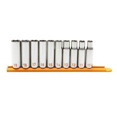 GEARWRENCH 10 Piece 1/2" Drive 6 Point Metric Hi-Viz Deep Socket Set