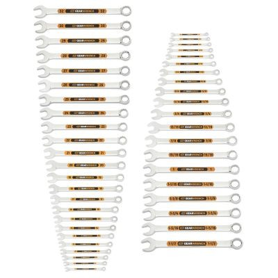 GEARWRENCH 44 Piece 12 Point SAE/Metric Hi-Viz Long Pattern Combination Wrench Set