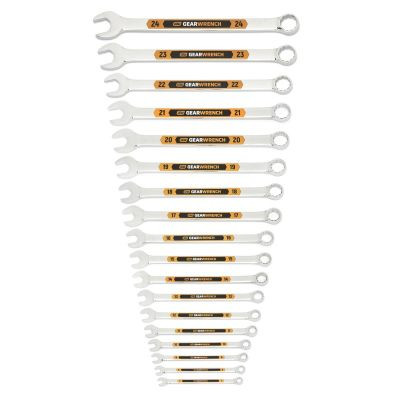 GEARWRENCH 18 Piece 12 Point Metric Hi-Viz Long Pattern Combination Wrench Set